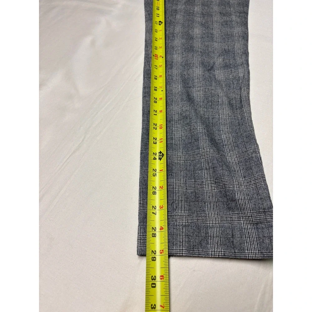Banana Republic Mens 29x29 Grey Plaid Slim Tapered Fit Trousers Dress Pants